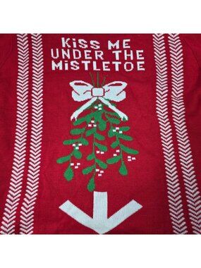 Forum Novelties Kiss Me Under The Mistletoe Christmas Sweater Red & Green XL